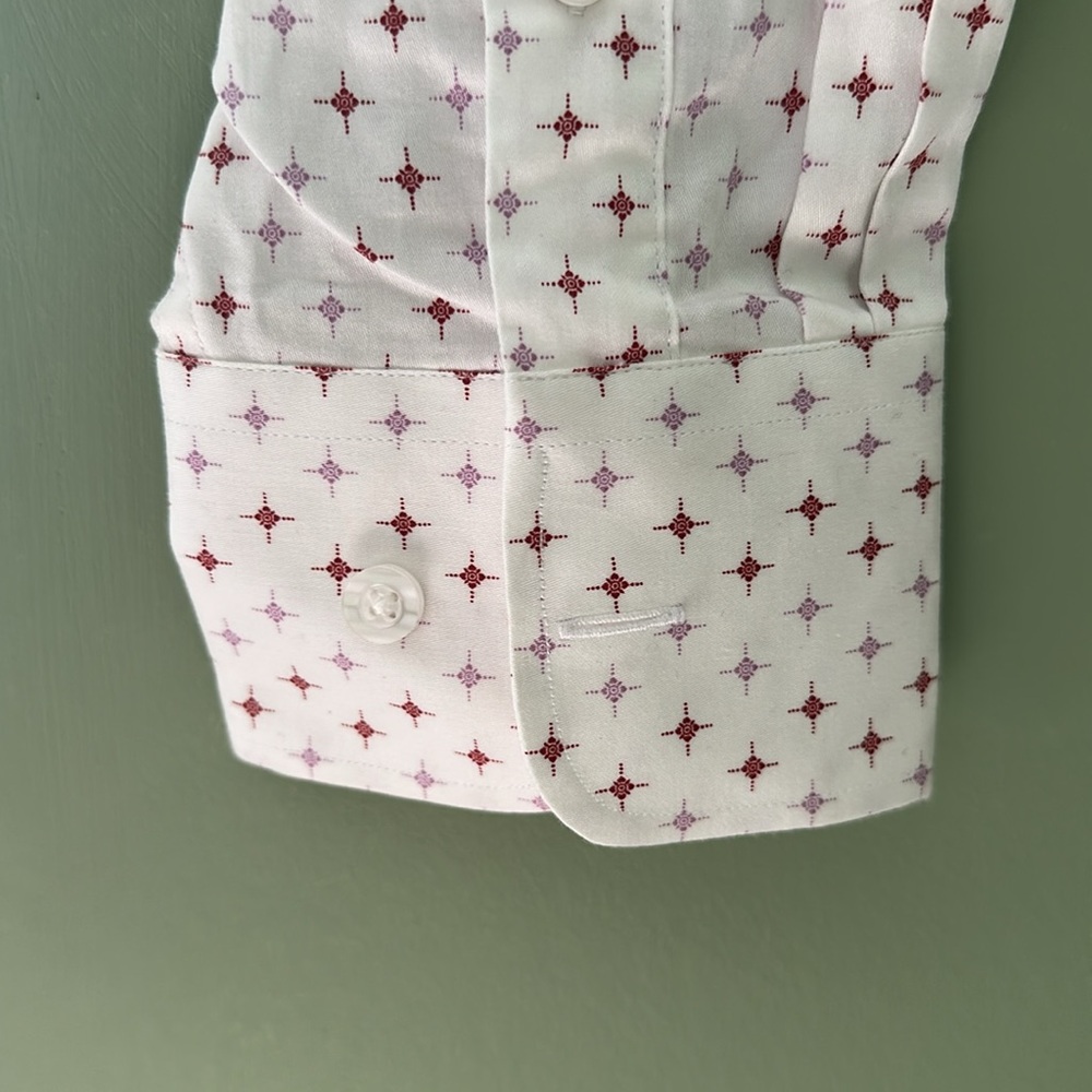 Bresciani Classic White Patterned Shirt | Spread Collar | 16 Neck | Elegant View 4